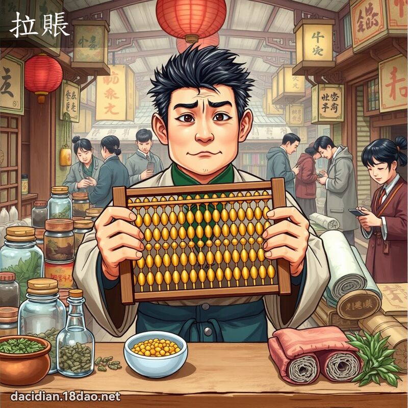 拉賬 - 國語大辭典配圖