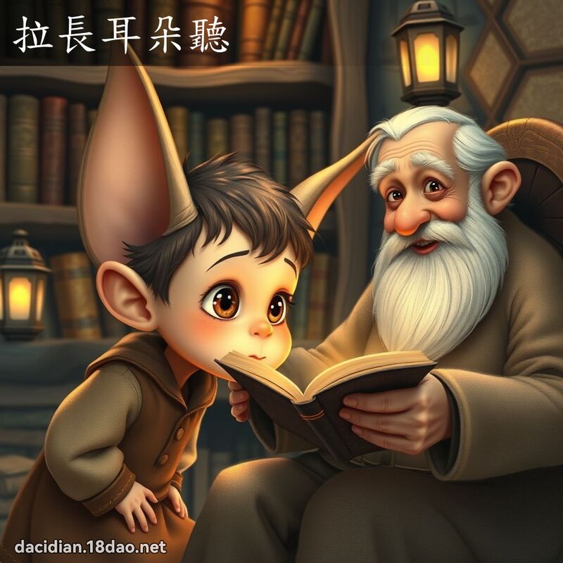 拉長耳朵聽 - 國語大辭典配圖