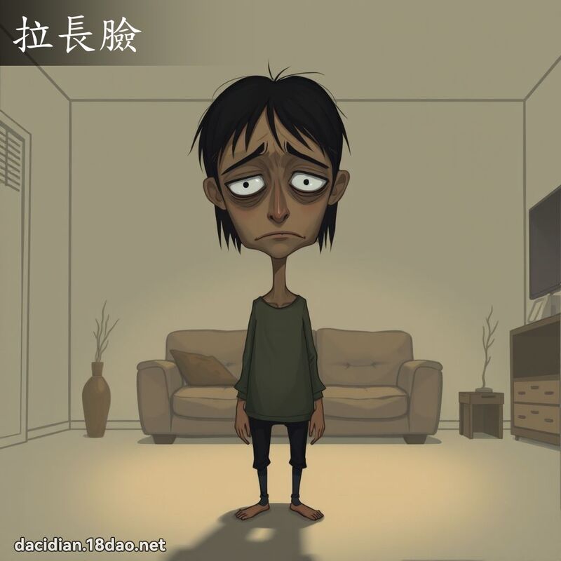 拉长脸 - 国语大辞典配图