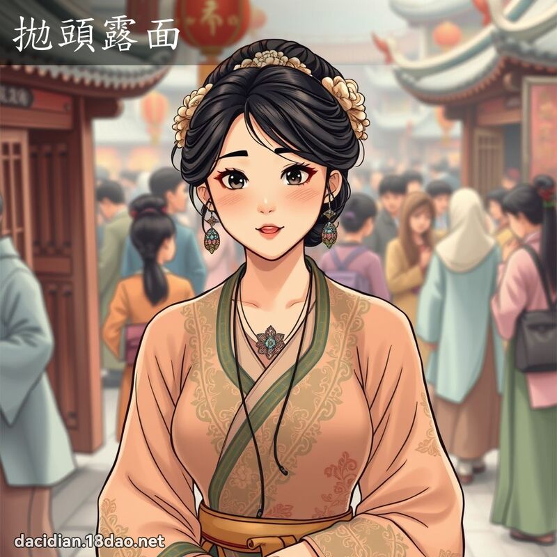 拋頭露面 - 國語大辭典配圖