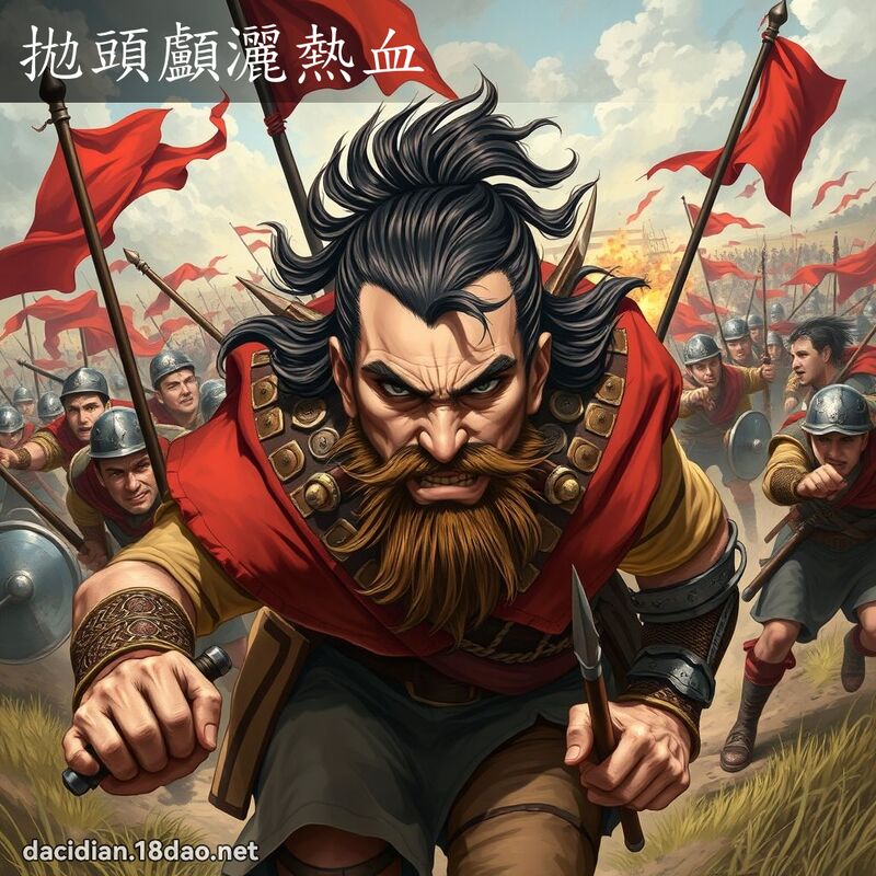 拋头颅洒热血 - 国语大辞典配图