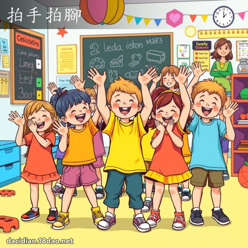 拍手拍脚 - 国语大辞典配图
