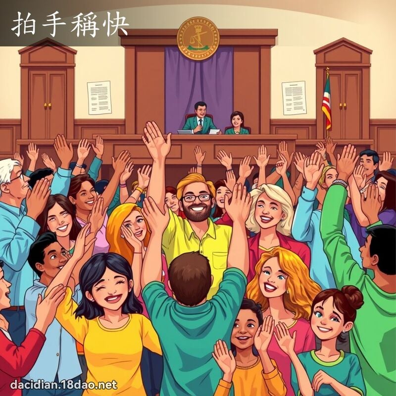 拍手称快 - 国语大辞典配图