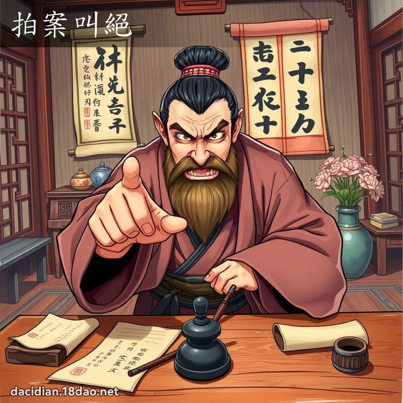 拍案叫絕 - 國語大辭典配圖