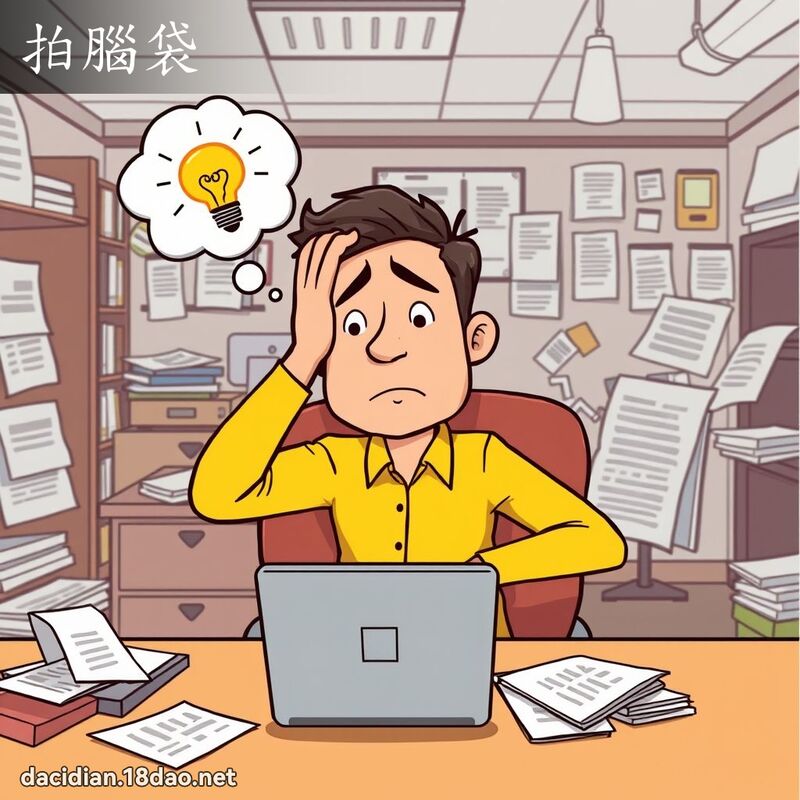 拍脑袋 - 国语大辞典配图