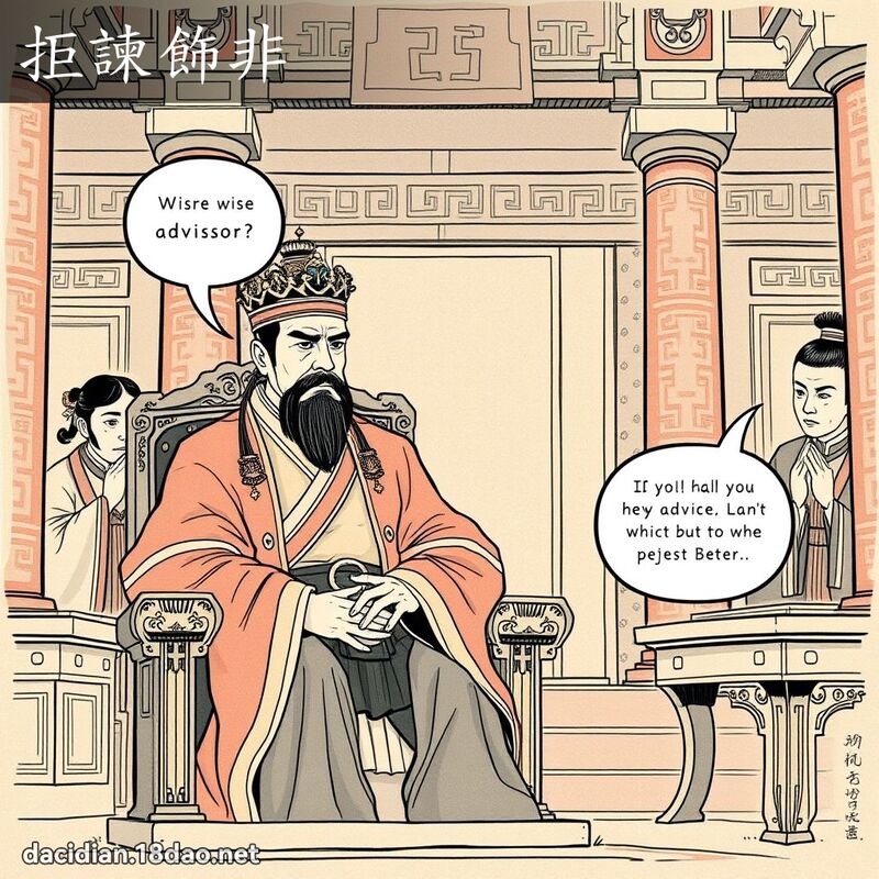 拒諫饰非 - 国语大辞典配图