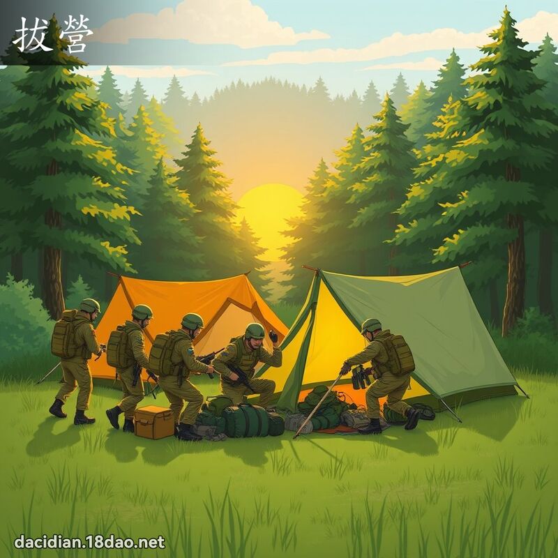 拔營 - 國語大辭典配圖