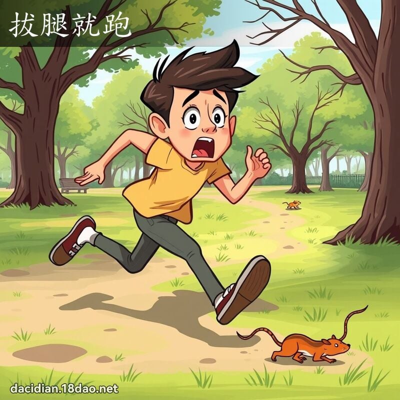 拔腿就跑 - 國語大辭典配圖