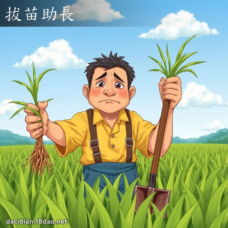 拔苗助长 - 国语大辞典配图