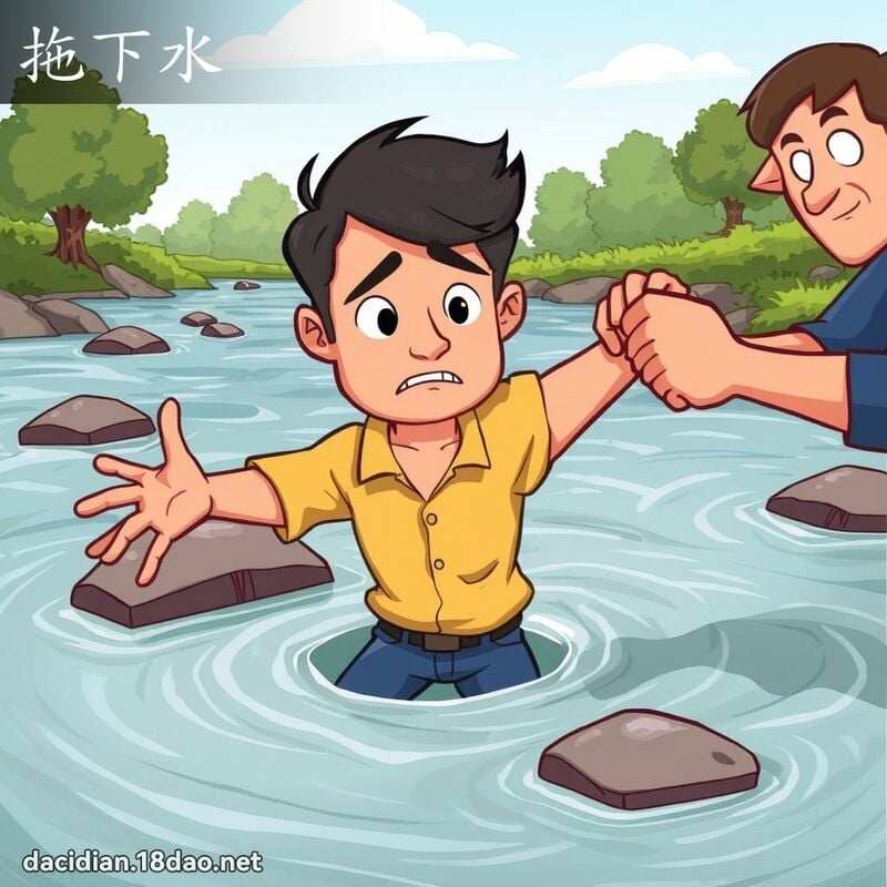 拖下水 - 国语大辞典配图