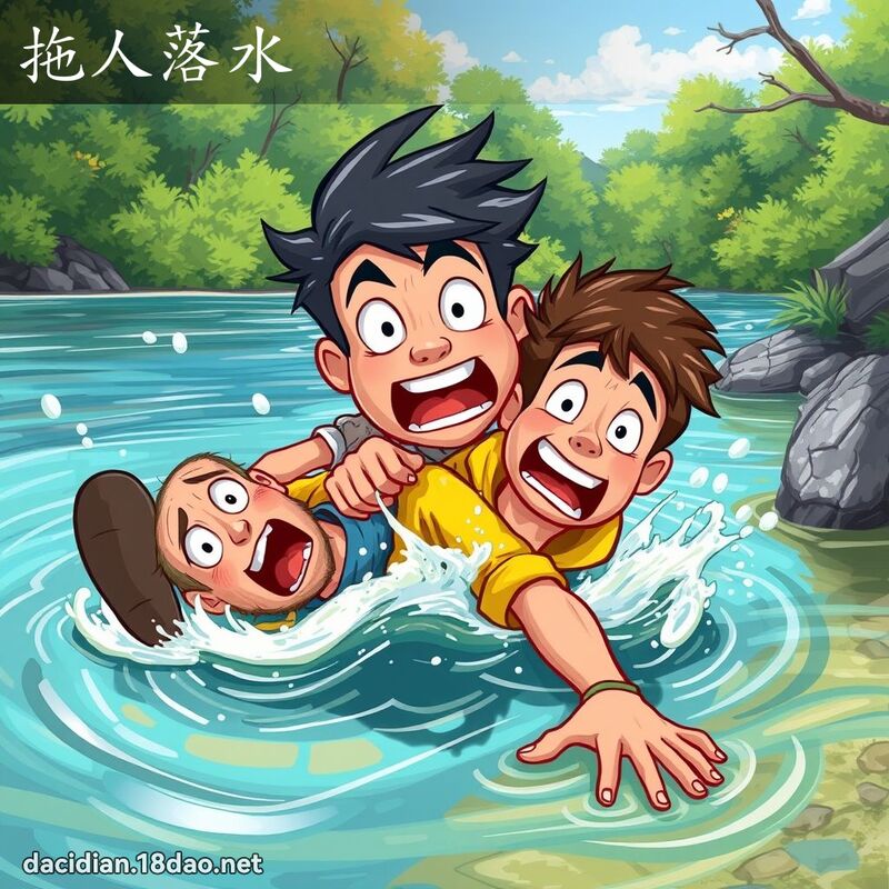 拖人落水 - 國語大辭典配圖