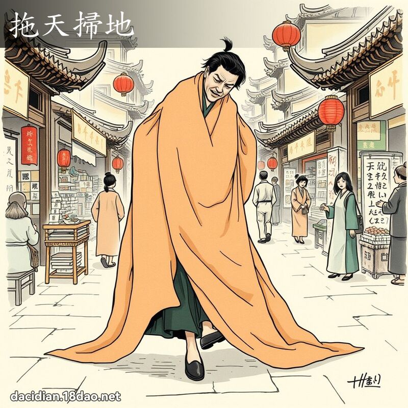 拖天扫地 - 国语大辞典配图