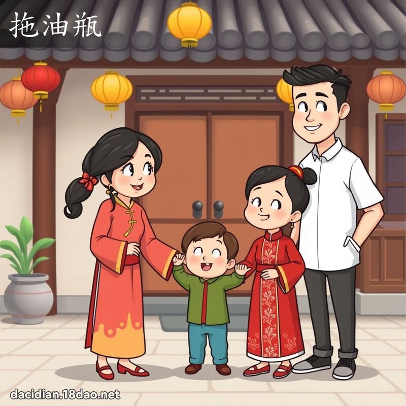 拖油瓶 - 國語大辭典配圖