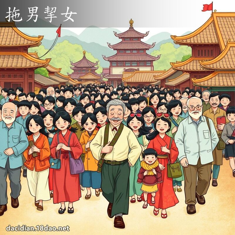 拖男挈女 - 國語大辭典配圖