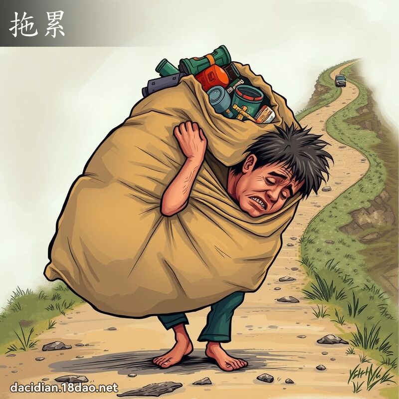 拖累 - 国语大辞典配图