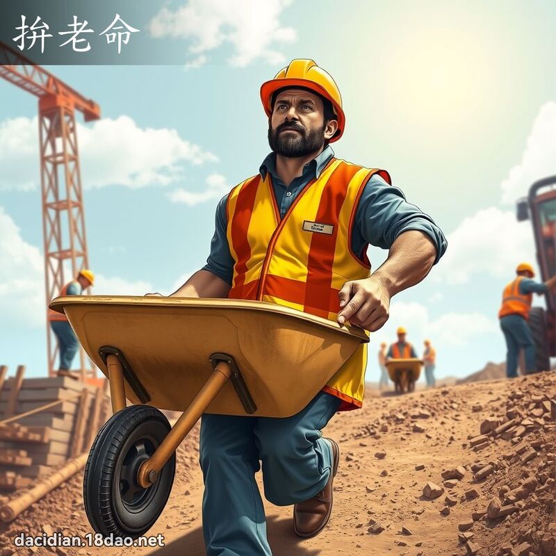 拚老命 - 国语大辞典配图