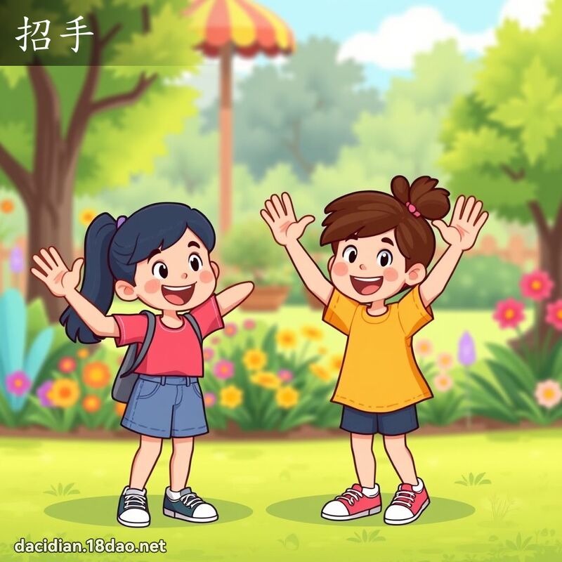 招手 - 国语大辞典配图