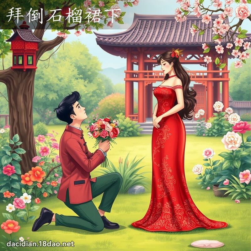 拜倒石榴裙下 - 國語大辭典配圖