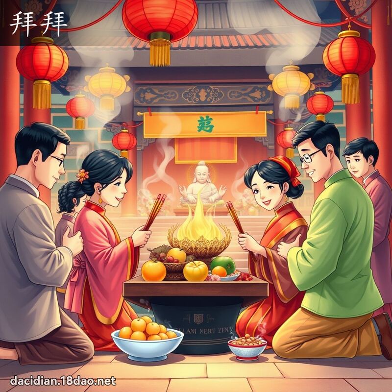 拜拜 - 国语大辞典配图