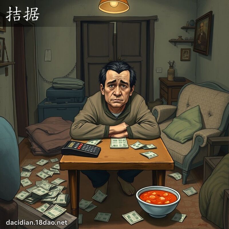 拮据 - 国语大辞典配图