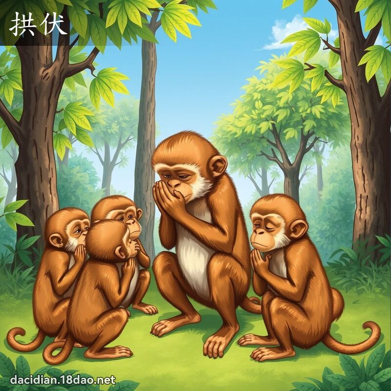 拱伏 - 国语大辞典配图