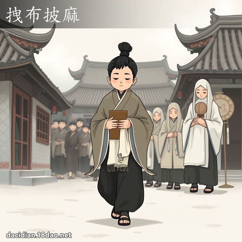 拽布披麻 - 國語大辭典配圖