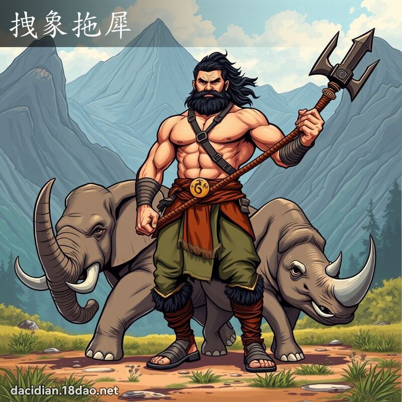 拽象拖犀 - 国语大辞典配图