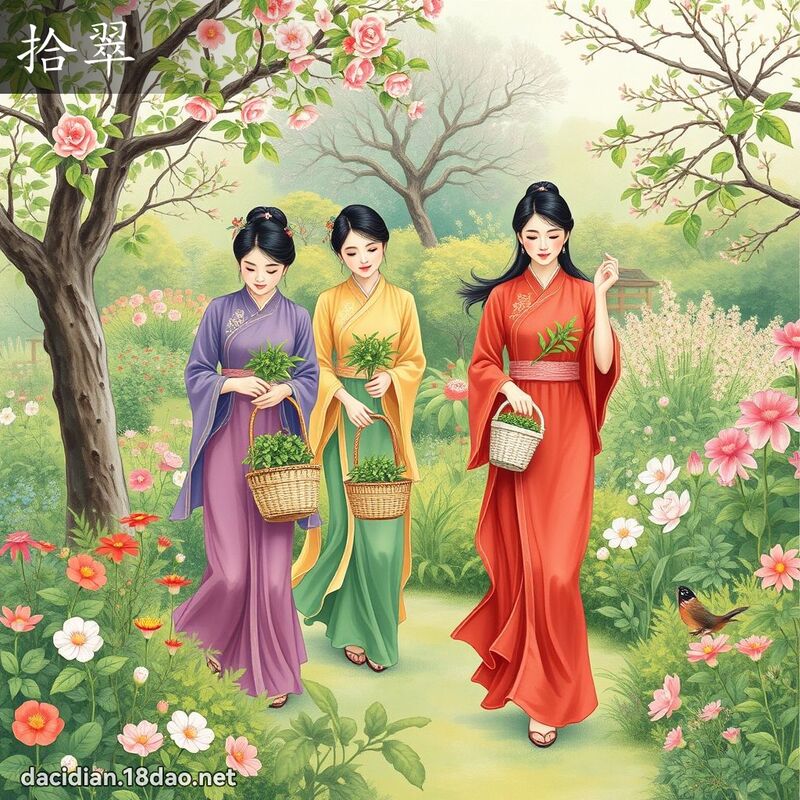 拾翠 - 國語大辭典配圖