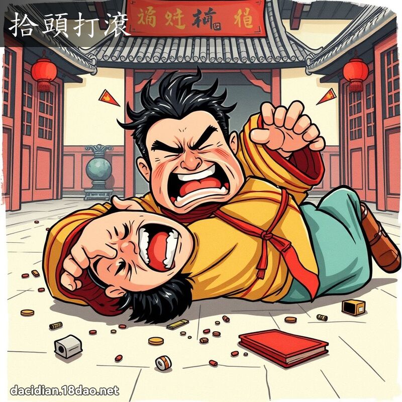 拾頭打滾 - 國語大辭典配圖