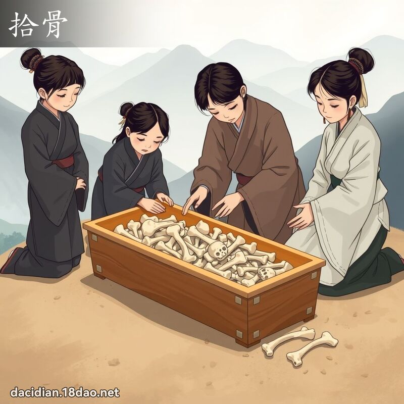 拾骨 - 国语大辞典配图