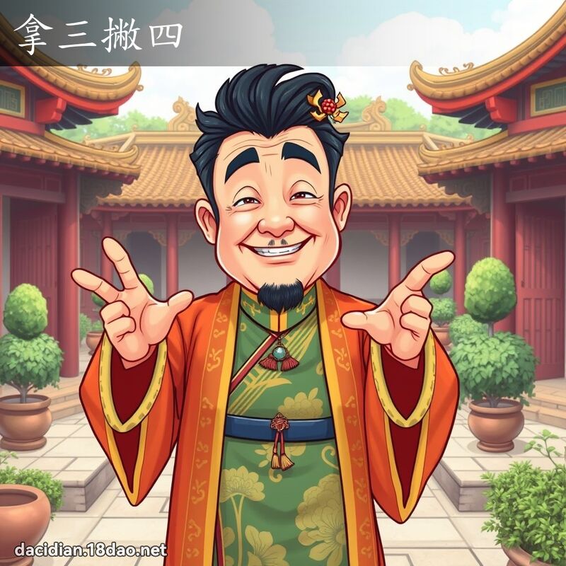 拿三撇四 - 國語大辭典配圖