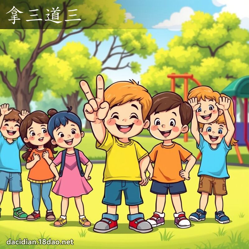 拿三道三 - 国语大辞典配图