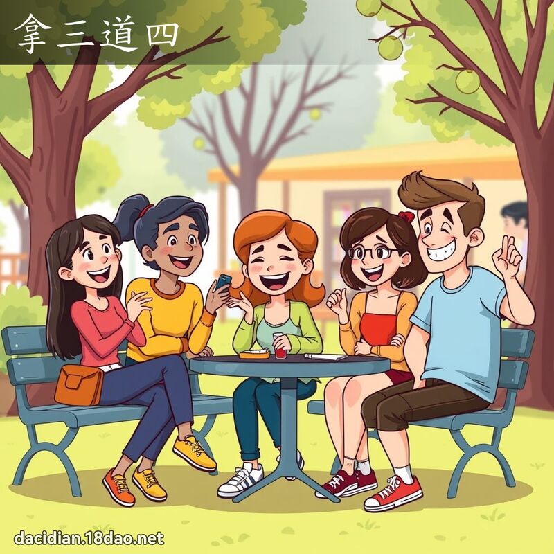 拿三道四 - 国语大辞典配图