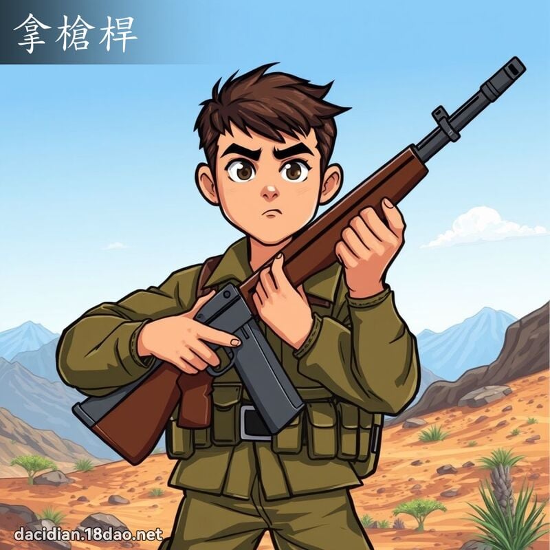 拿槍桿 - 國語大辭典配圖