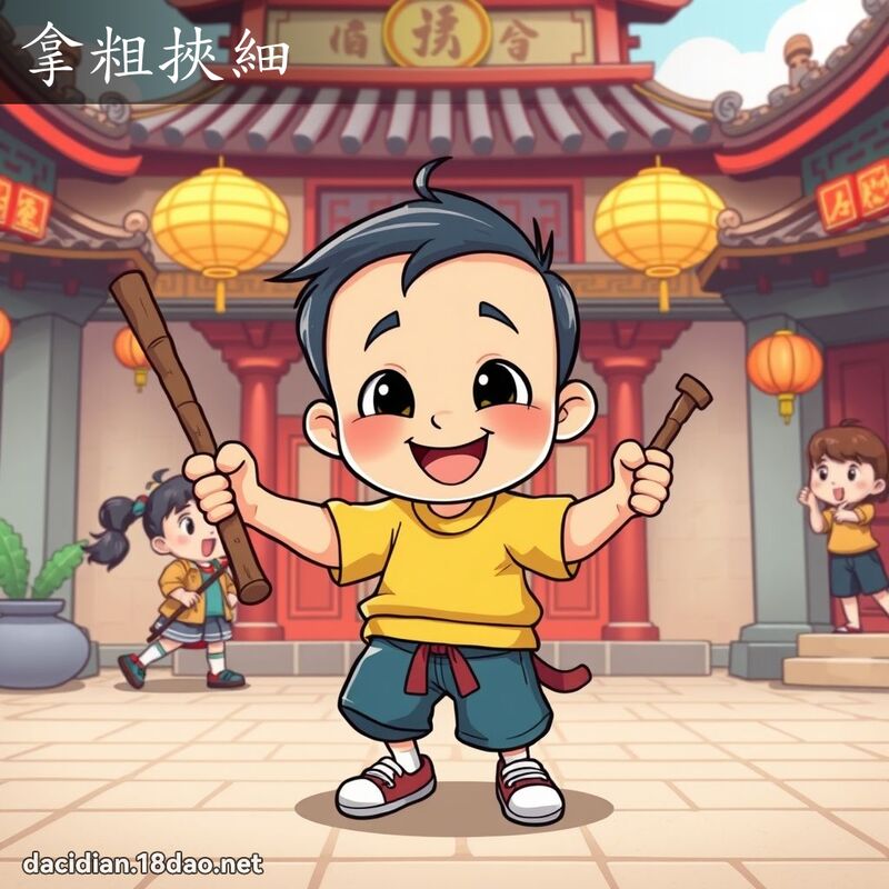 拿粗挟细 - 国语大辞典配图