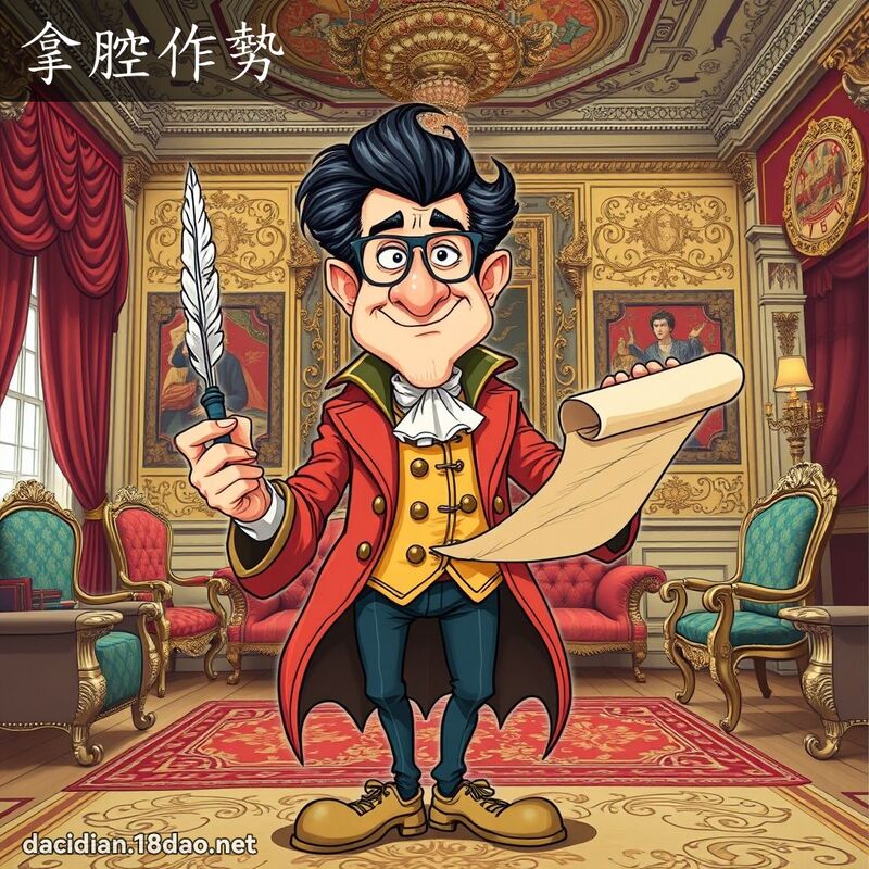 拿腔作勢 - 國語大辭典配圖