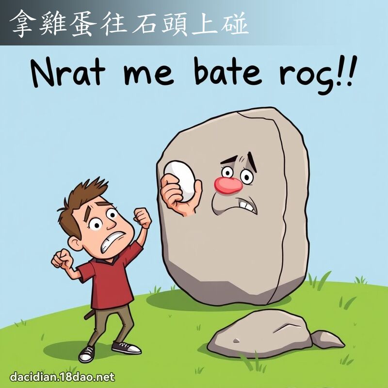 拿雞蛋往石頭上碰 - 國語大辭典配圖