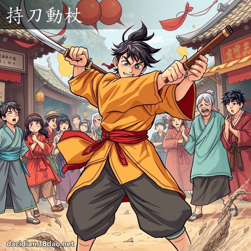 持刀动杖 - 国语大辞典配图