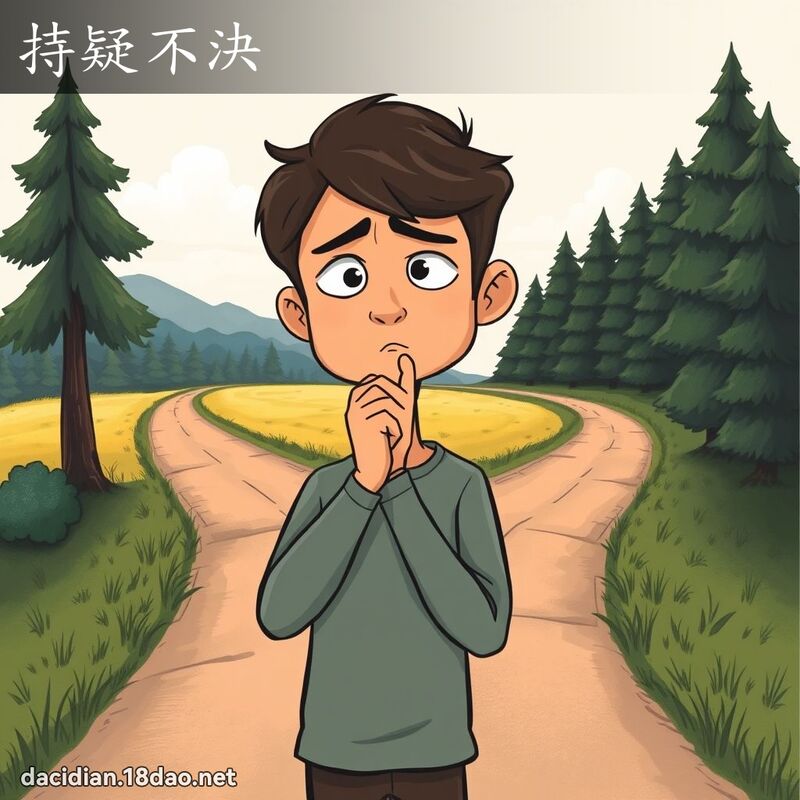 持疑不决 - 国语大辞典配图