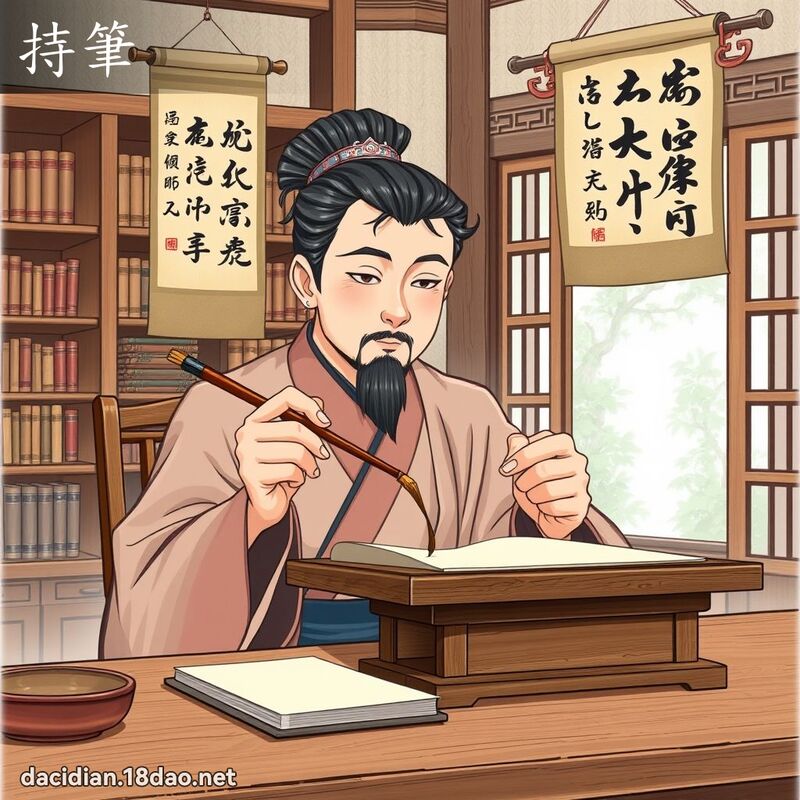 持筆 - 國語大辭典配圖