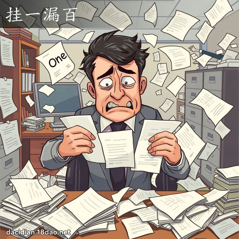 挂一漏百 - 國語大辭典配圖