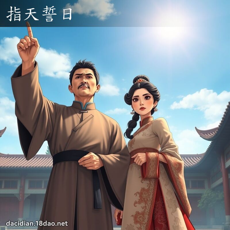 指天誓日 - 國語大辭典配圖