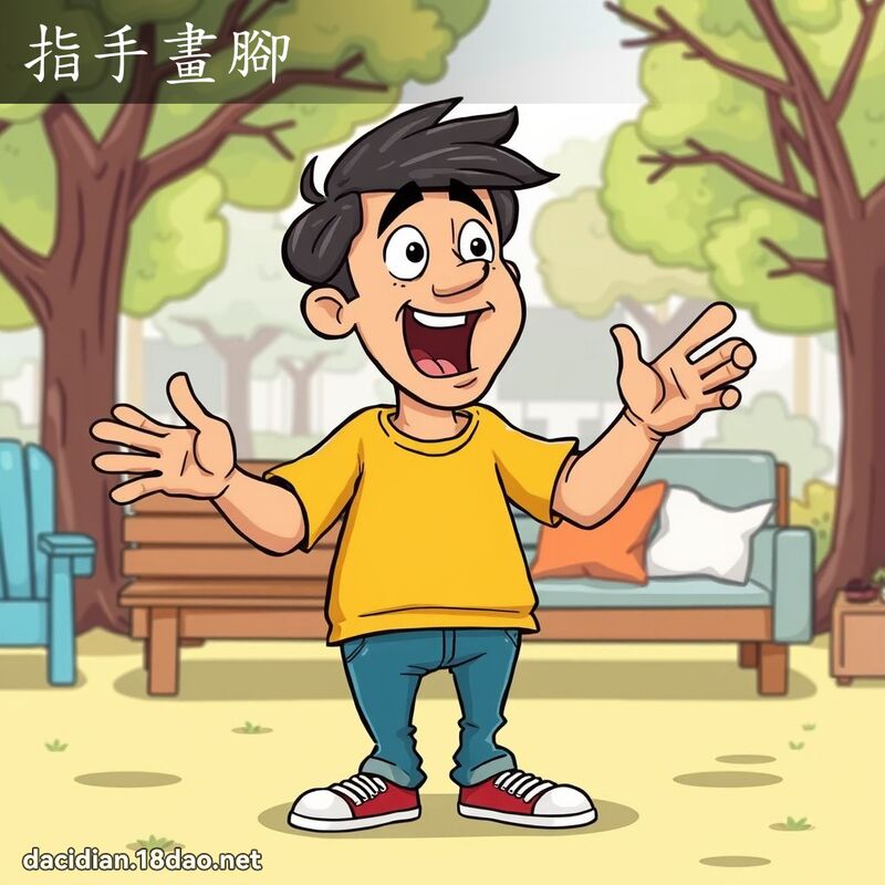 指手畫腳 - 國語大辭典配圖