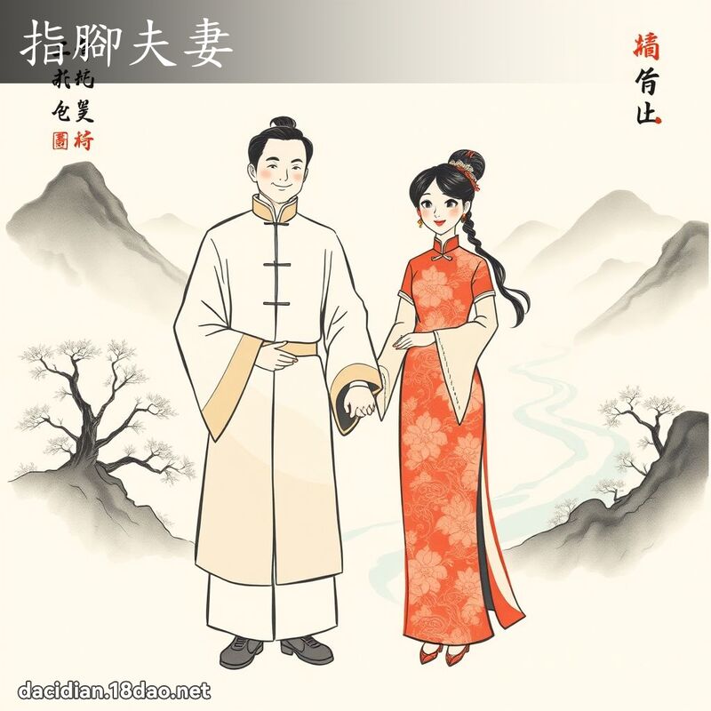 指脚夫妻 - 国语大辞典配图