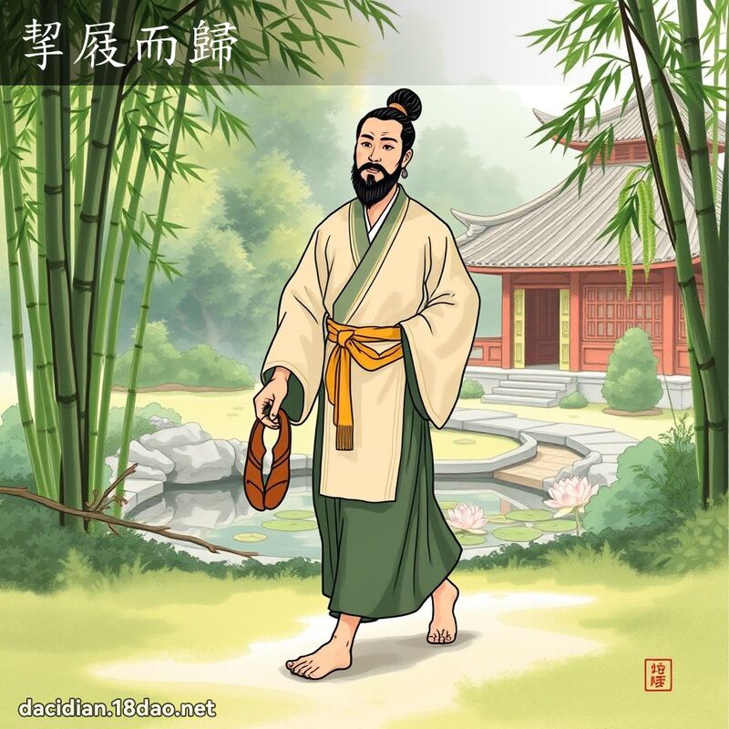 挈屐而归 - 国语大辞典配图