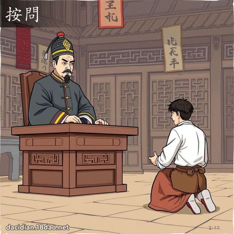 按问 - 国语大辞典配图