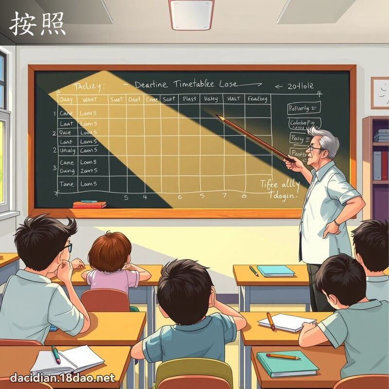 按照 - 國語大辭典配圖
