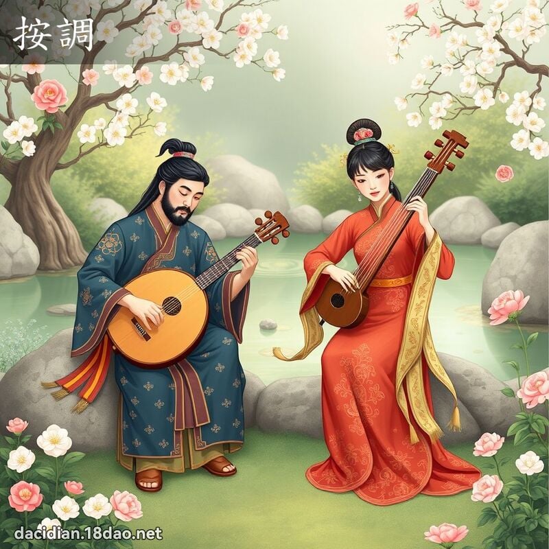 按調 - 國語大辭典配圖
