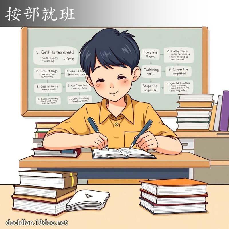 按部就班 - 國語大辭典配圖