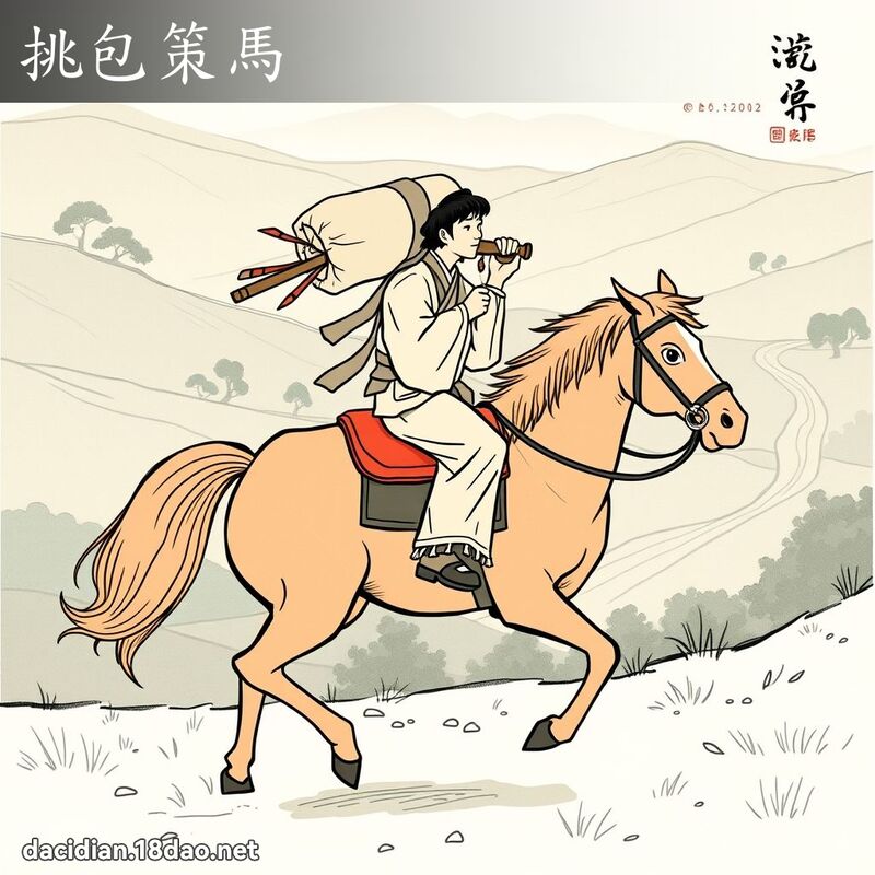 挑包策马 - 国语大辞典配图